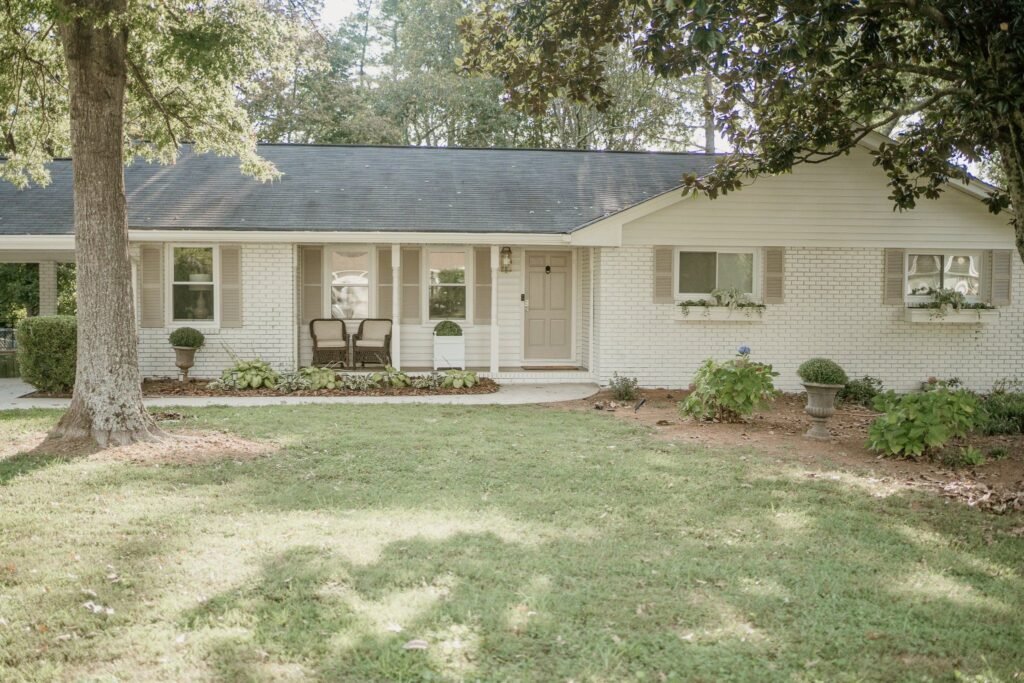 Brick Ranch Home Exterior Painting in Senoia, GA