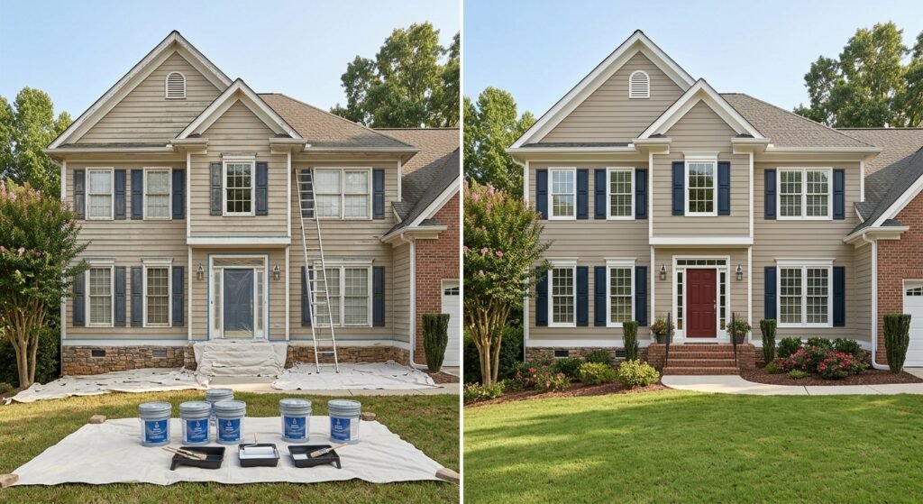 Exterior painting services Kennesaw GA transforming a home's curb appeal