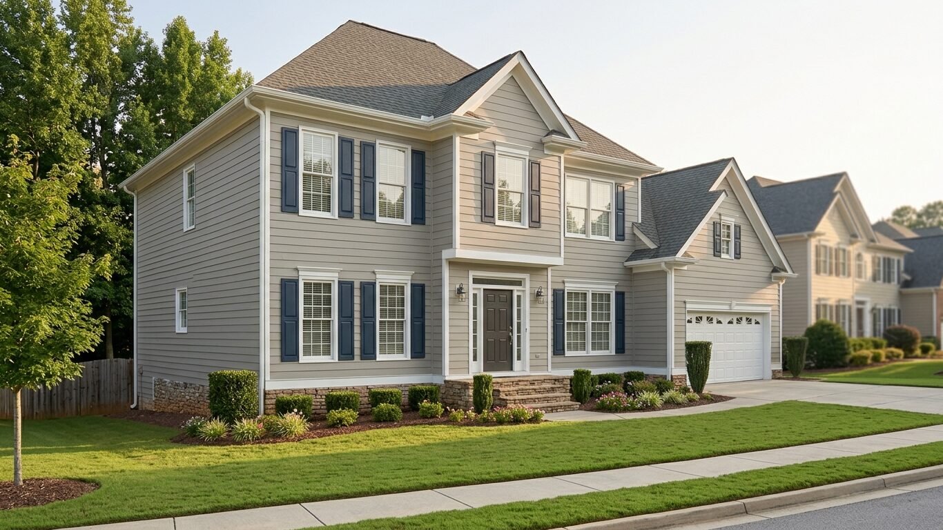 Exterior painting services Kennesaw GA for a freshly painted suburban home