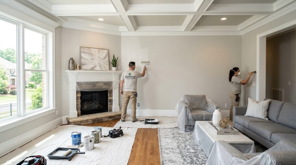 Professional interior painting services for homes in Kennesaw, Georgia.