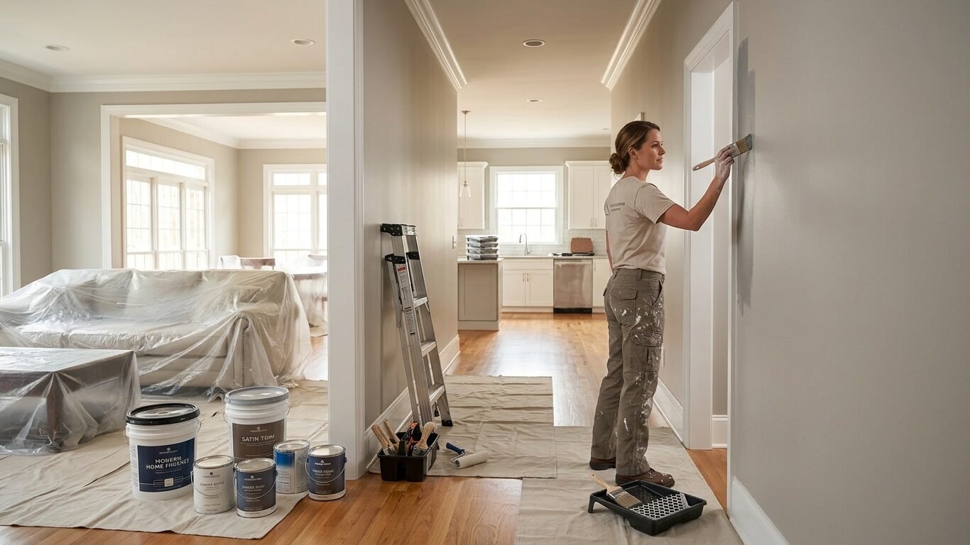 Interior painting project by Golden Touch Painting & Construction LLC in Kennesaw, Georgia.