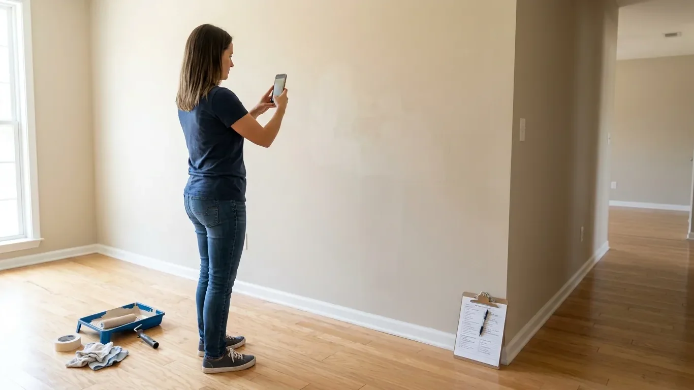 Moving Out of an Apartment in Snellville, GA with a repaired wall during final inspection