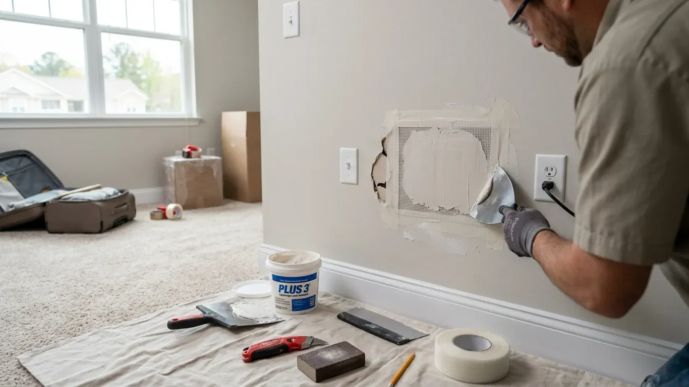 Moving Out of an Apartment in Snellville, GA with professional drywall damage repair